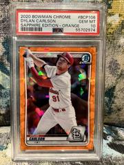 Dylan Carlson [Orange] #BCP-106 Baseball Cards 2020 Bowman Sapphire Prices