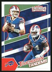 Josh Allen, Stefon Diggs [Silver] #TDT-BUF Football Cards 2022 Panini Contenders Touchdown Tandems Prices