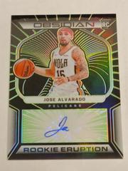 Jose Alvarado [Green] #RES-JAV Basketball Cards 2021 Panini Obsidian Rookie Eruption Signatures Prices