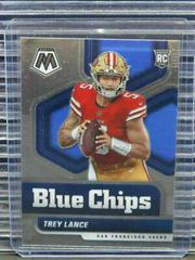 Trey Lance #3 Football Cards 2021 Panini Mosaic Blue Chips Prices