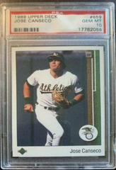 Jose Canseco [Black Eagle Logo] #659 Baseball Cards 1989 Upper Deck Prices
