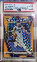 Luka Doncic [Orange Fluorescent] Basketball Cards 2020 Panini Mosaic Will to Win Prices