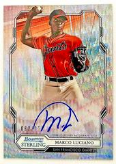 Marco Luciano [Wave] #MLU Baseball Cards 2019 Bowman Sterling Prospect Autographs Prices