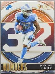 D'Andre Swift #SN-17 Football Cards 2021 Panini Select Numbers Prices
