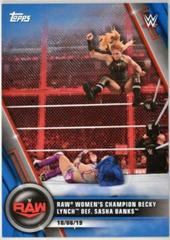 Raw Women's Champion Becky Lynch def. Sasha Banks [Blue] #92 Wrestling Cards 2020 Topps WWE Women's Division Prices
