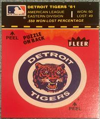 Detroit Tigers Baseball Cards 1982 Fleer Team Logo Stickers Prices