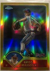 Greg Maddux [Gold Refractor] #21 Baseball Cards 2003 Topps Chrome Prices