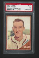 Carl Willey [No Cap Green Tint] #174 Baseball Cards 1962 Topps Prices