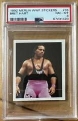Bret Hart #35 Wrestling Cards 1992 Merlin WWF Stickers Prices