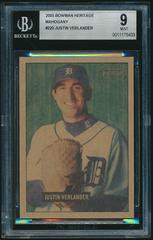 Justin Verlander [Mahogany] Baseball Cards 2005 Bowman Heritage Prices