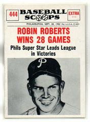 Robin Roberts Wins [28 Games] #444 Baseball Cards 1961 NU Card Scoops Prices