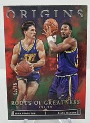John Stockton, Karl Malone [Red] #21 Basketball Cards 2022 Panini Origins Roots Of Greatness Prices