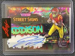 Jordan Addison #SS-JA1 Football Cards 2023 Leaf Vivid Autographs Street Signs Prices