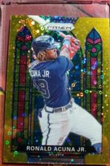 Ronald Acuna Jr. [Gold Prizm] #SG-4 Baseball Cards 2021 Panini Prizm Stained Glass Prices