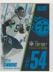 Jeffery Simmons #54 Football Cards 2023 Panini Score Top 100 Prices