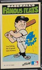Lou Gehrig Baseball Cards 1972 Fleer Famous Feats Prices