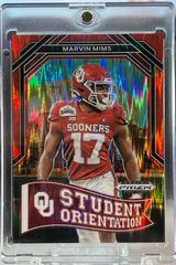 Marvin Mims [Red Flash] #SO-20 Football Cards 2023 Panini Prizm Draft Picks Student Orientation Prices