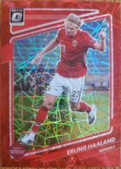 Erling Haaland [Optic Red Velocity] Soccer Cards 2021 Panini Donruss Road to Qatar Prices