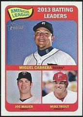 Joe Mauer, Miguel Cabrera, Mike Trout #1 Baseball Cards 2014 Topps Heritage Prices