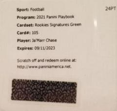 Ja'Marr Chase [Green Signature] Football Cards 2021 Panini Playbook Prices