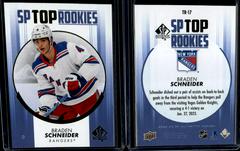 Braden Schneider [Blue] #TR-17 Hockey Cards 2022 SP Authentic Top Rookies Prices