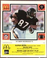 Emery Moorehead [Yellow] Football Cards 1985 McDonald's Bears Prices
