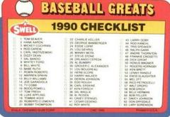 Checklist Baseball Cards 1990 Swell Greats Prices