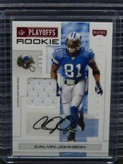 Calvin Johnson [Signature Material Red] #107 Football Cards 2007 Playoffs NFL Prices