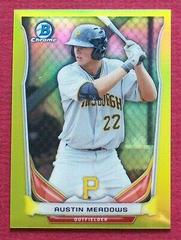 Austin Meadows [Yellow Refractor] #315 Baseball Cards 2014 Bowman Chrome Mini Prices