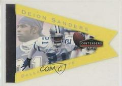 Deion Sanders [Yellow] Football Cards 1998 Playoff Contenders Pennants Prices