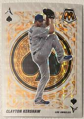 Clayton Kershaw [Orange Fluorescent] Baseball Cards 2022 Panini Mosaic Aces Prices