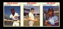 Hal McRae, Ivan DeJesus, Ron Guidry [Hand Cut Panel] Baseball Cards 1979 Hostess Prices