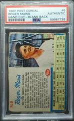 Roger Maris [Hand Cut Large P] #6 Baseball Cards 1962 Post Canadian Prices