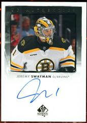 Jeremy Swayman Hockey Cards 2022 SP Authentic UD Autographs Prices