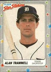 Alan Trammell #29 Baseball Cards 1988 Fleer Star Stickers Prices