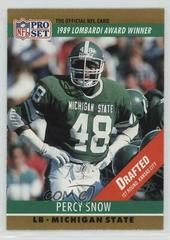 Percy Snow [With Drafted Stripe] Football Cards 1990 Pro Set Prices