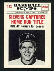 Sievers Captures [Home Run Title] #423 Baseball Cards 1961 NU Card Scoops Prices