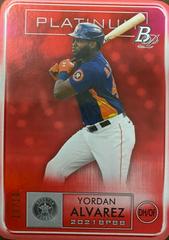 Yordan Alvarez [Red] #37 Baseball Cards 2021 Bowman Platinum Prices