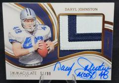 Daryl Johnston #31 Football Cards 2023 Panini Immaculate Premium Patch Autograph Prices