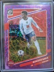 Bukayo Saka [Optic Purple Velocity] Soccer Cards 2021 Panini Donruss Road to Qatar Prices