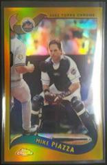 Mike Piazza [Gold Refractor] Baseball Cards 2002 Topps Chrome Prices