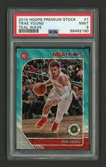 Trae Young [Teal Wave] #1 Basketball Cards 2019 Panini Hoops Premium Stock Prices