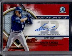 Gavin Cross [Autograph Red] #BTP-52 Baseball Cards 2023 Bowman Scouts Top 100 Prices