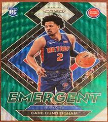 Cade Cunningham [Green Wave] #22 Basketball Cards 2021 Panini Prizm Emergent Prices