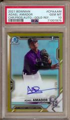 Adael Amador [Gold Refractor] #CPA-AAM Baseball Cards 2021 Bowman Chrome Prospect Autographs Prices
