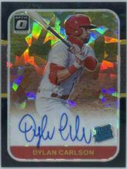 Dylan Carlson [Cracked Ice Black] #RRS-DC Baseball Cards 2021 Panini Donruss Optic Rated Rookie Signatures Prices