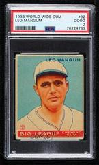 Leo Mangum #92 Baseball Cards 1933 World Wide Gum Prices