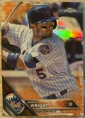David Wright [Orange Refractor] #134 Baseball Cards 2016 Topps Chrome Prices