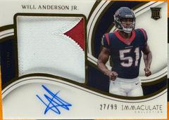 Will Anderson Jr. #26 Football Cards 2023 Panini Immaculate Premium Patch Rookie Autograph Prices