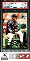 Barry Bonds [Members Only] Baseball Cards 1995 Stadium Club Prices